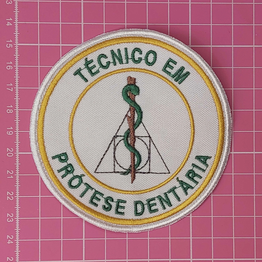 Profissão Bordado Técnico em Prótese Dentária Patch para Jalecos Termocolante ou Velcro Logomarca