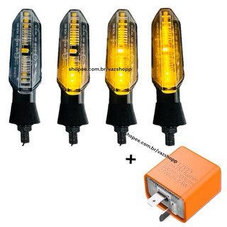 Pisca Seta Led Sequencial Rosca + Relê Para Seta Led Honda Yamaha Suzuki