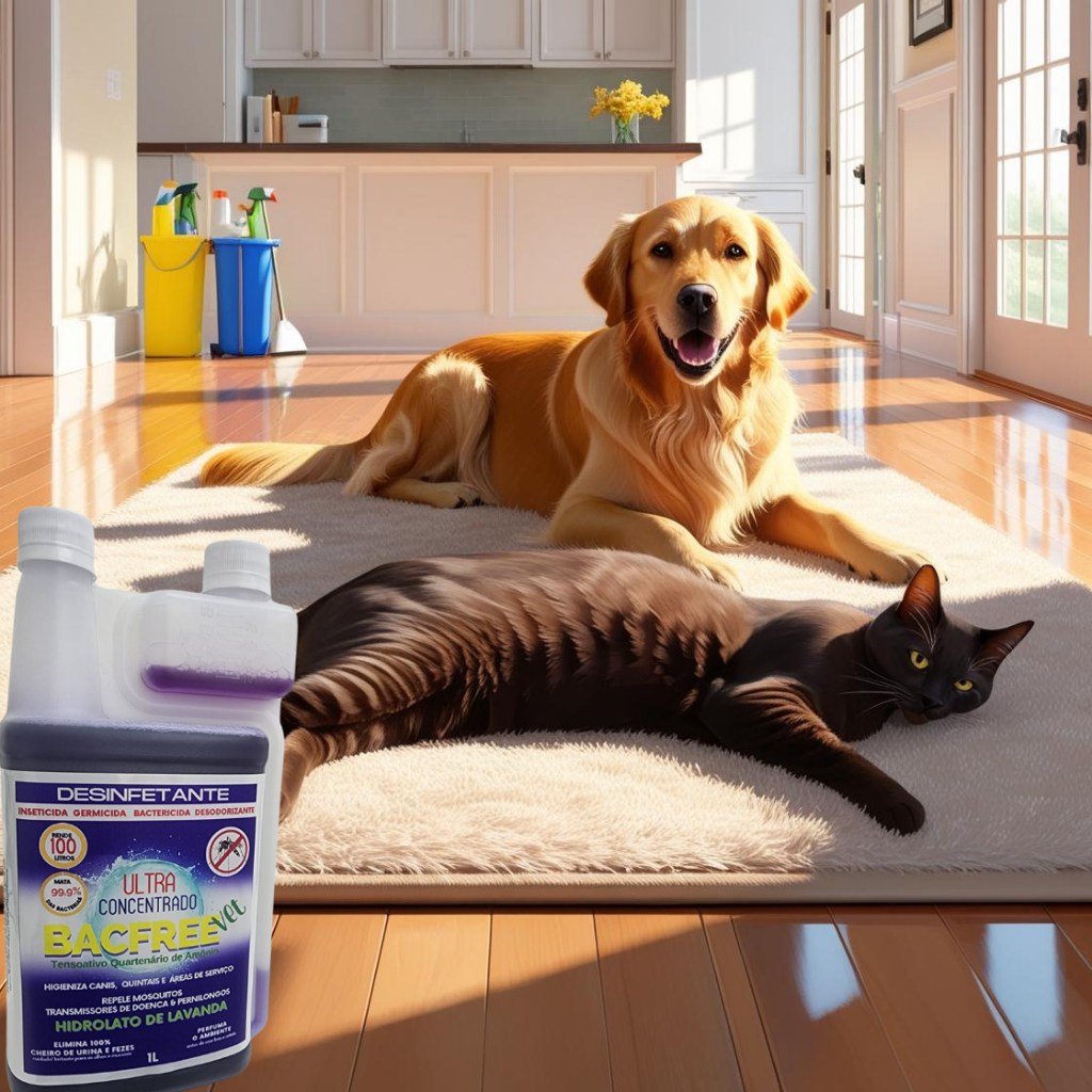 Desinfetante Ultra Concentrado Elimina bactérias  e Mau Cheiro c/ Hidrolato de Lavanda  efeito relax 1L