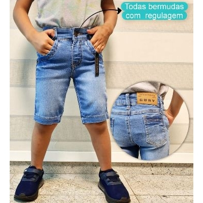 Bermudas Jeans Infantil Premium Com Regulagem e elastano ótima qualidade