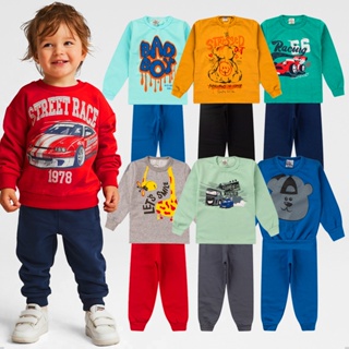 Kit 4 Peças Conjunto Moletom Infantil Menino 1 ao 16 Masculino Outono Inverno em Oferta na Shopee