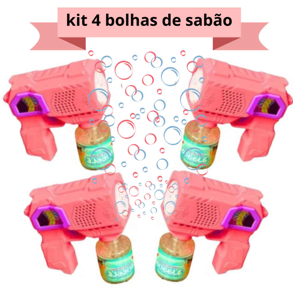 kit com 4 Lança Bolhas Festa Casamento Brinquedo Interativo em Oferta na Shopee