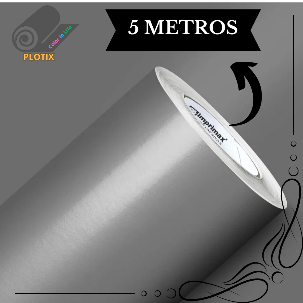 Adesivo Vinil PRATA 5 METROS Envelopamento geladeira, móveis, adesivo para geladeira, papel de pared em Oferta na Shopee