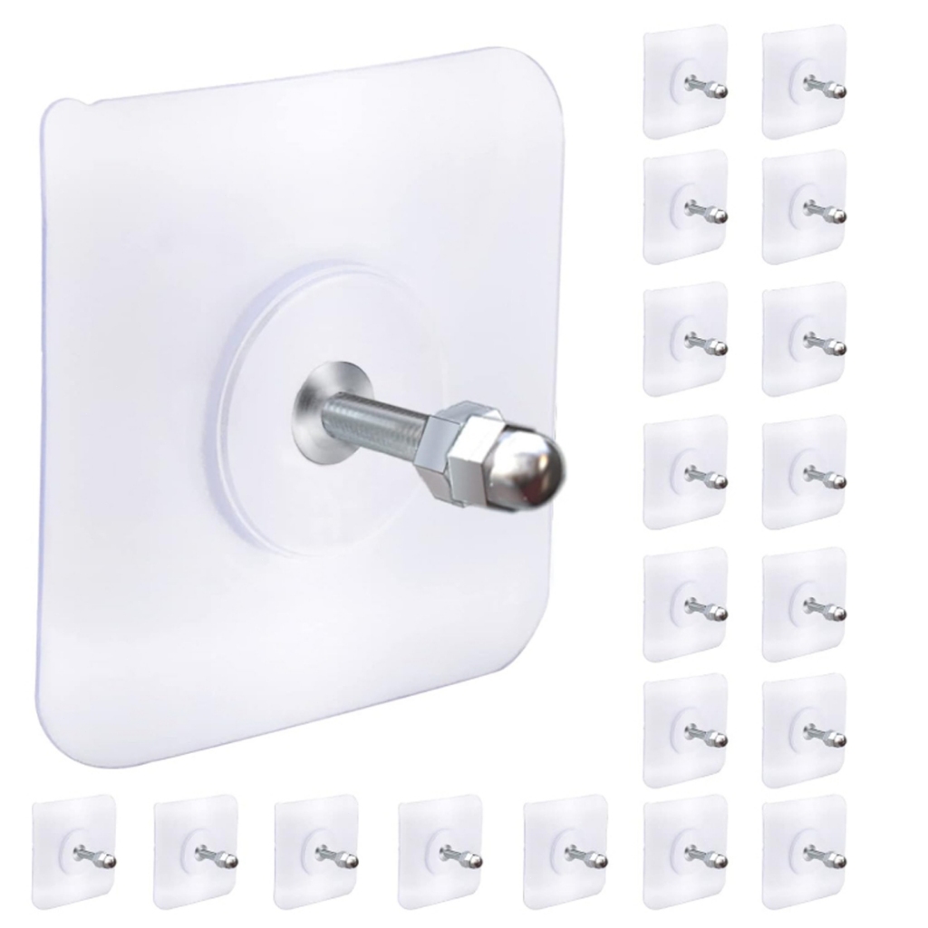 Kit 20 Peças Ganchos De Parede Adesivos Parafuso Pendurar em Oferta na Shopee