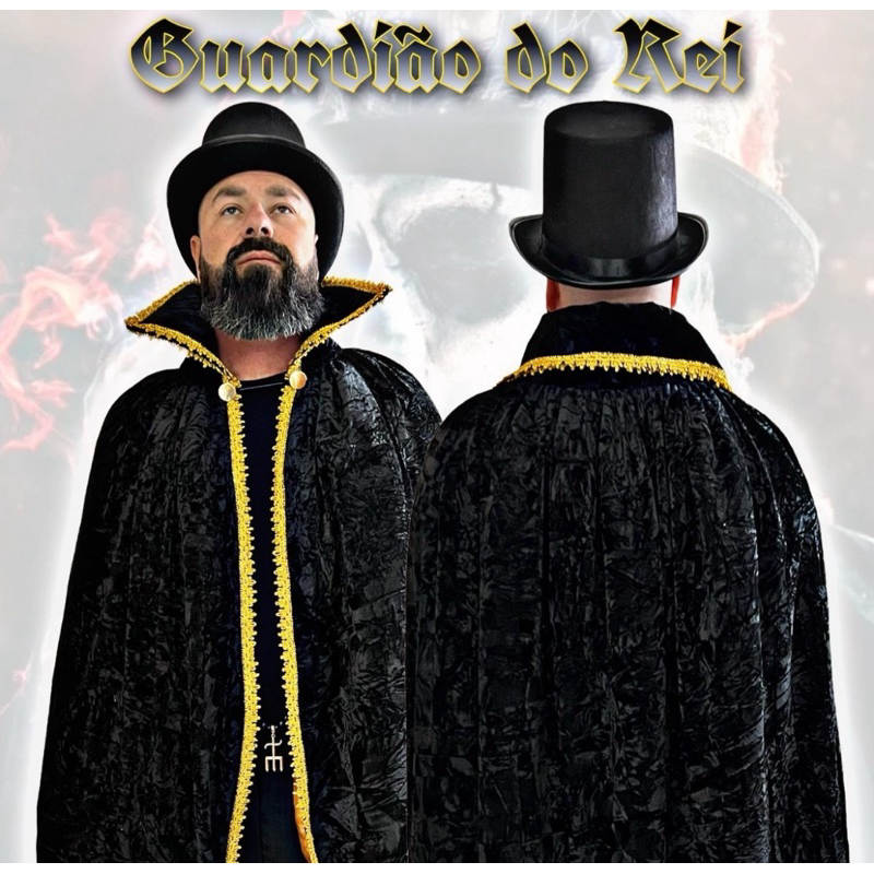 Capa De Veludo Luxo Gola Exu Do Ouro - Chama Dinheiro - Preta forro e acabamento luxo Dourado