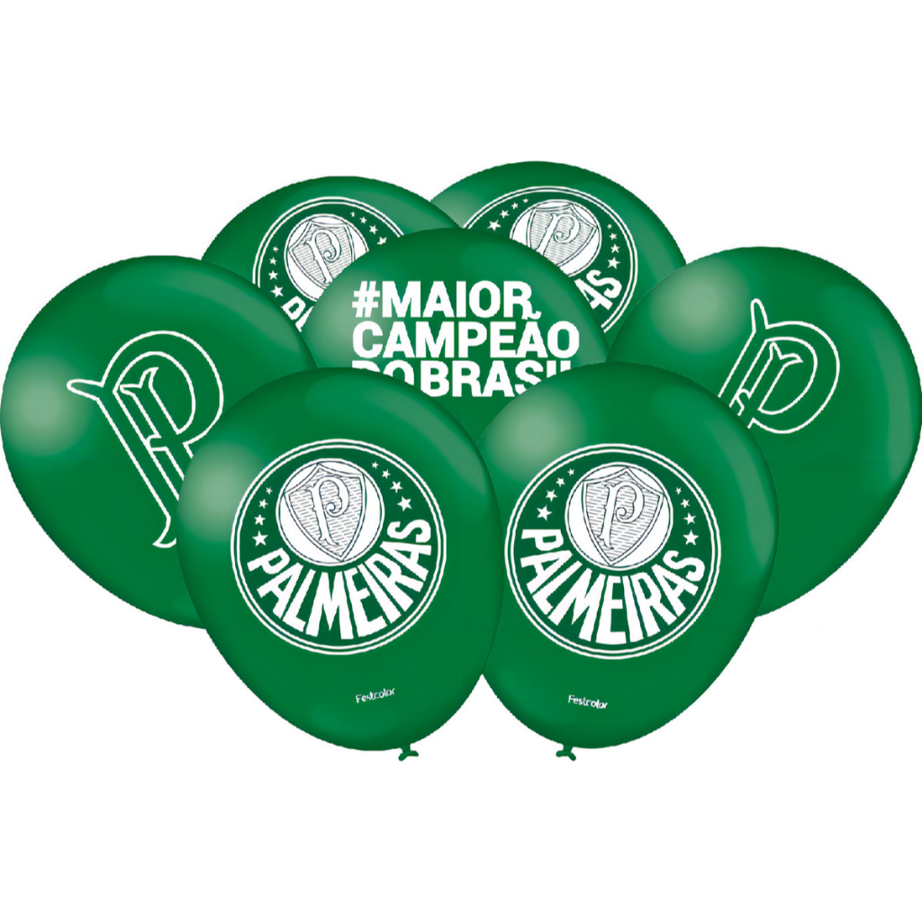 Balão Bexiga  Palmeiras N°9 Verde Escuro Palestra Itália 25 und Licenciado