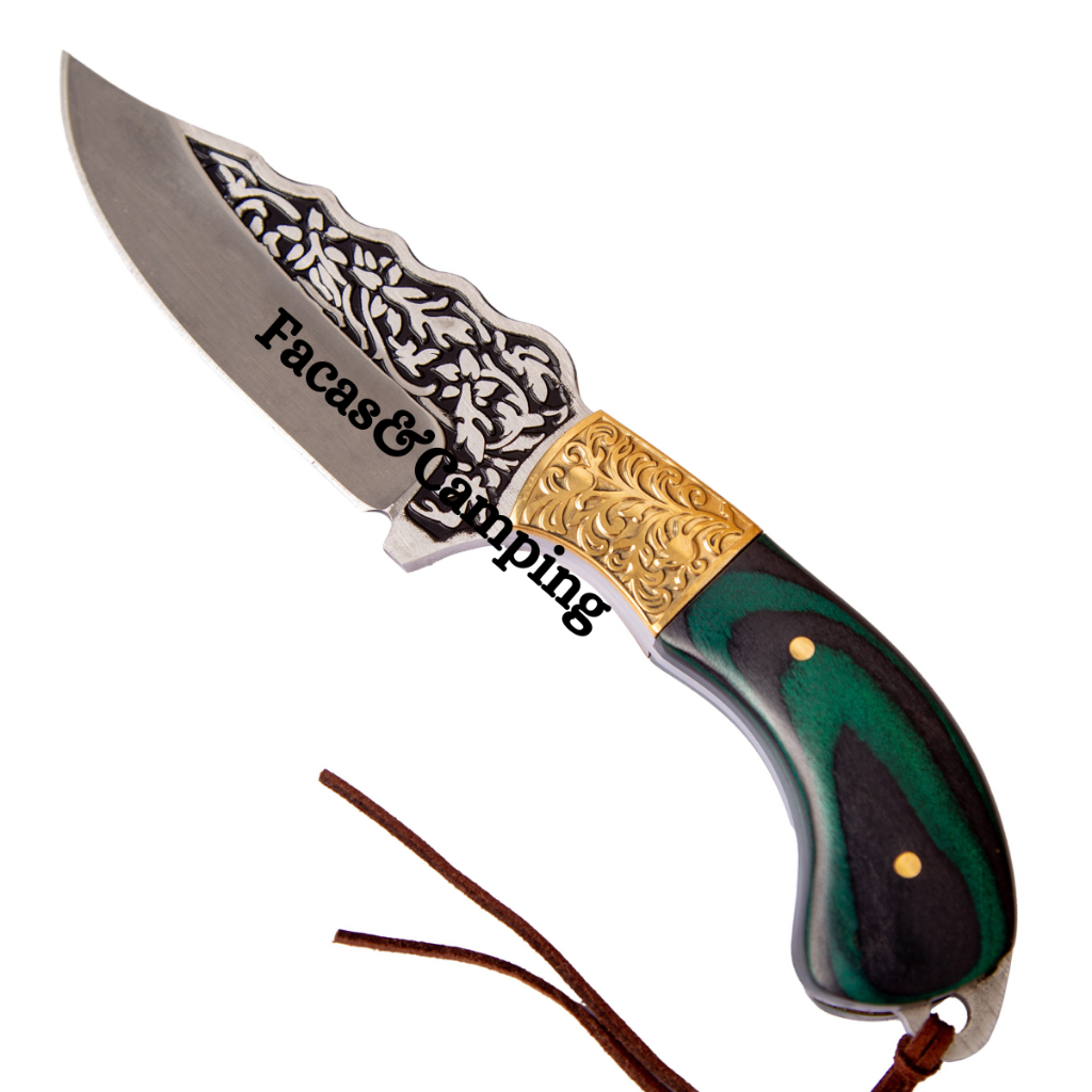 Faca Country Campeira Caça Pesca Churrasco Luxo Fulltang Aço Inox Com Bainha em Oferta na Shopee