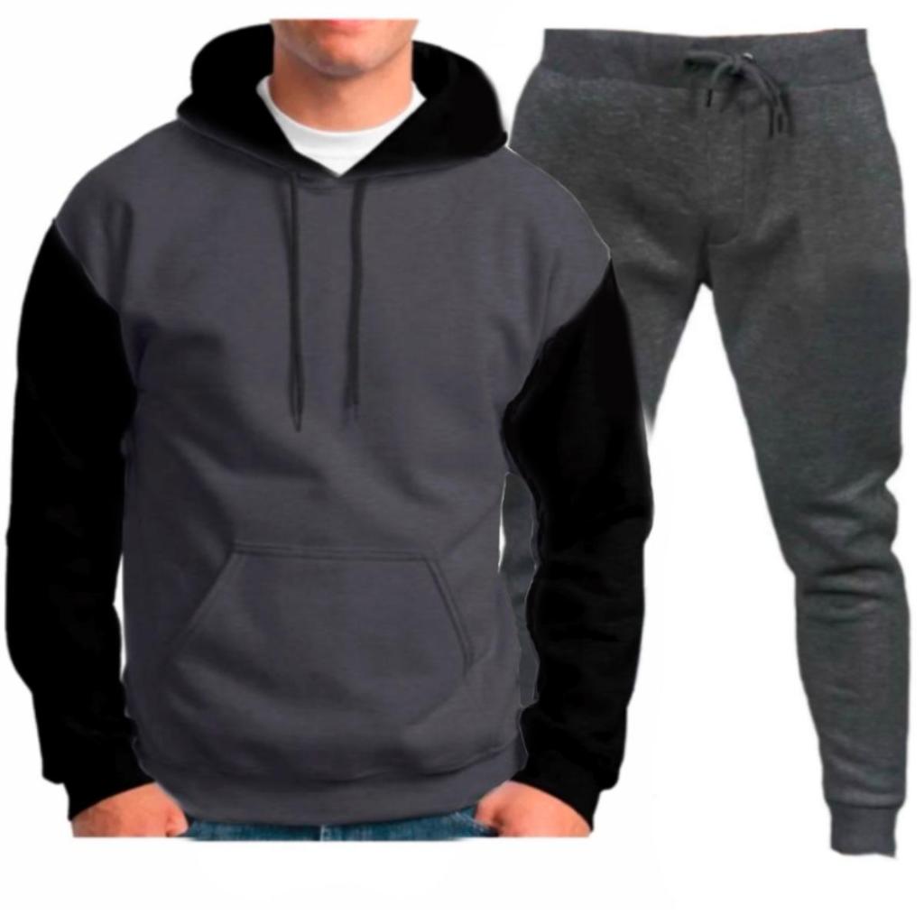 Blusa + Calça Conjunto Moletom Raglan Flanelado Liso Oferta em Oferta na Shopee