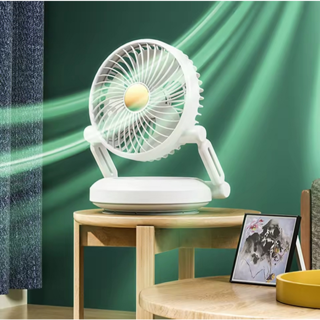Ventilador de Mesa ou Parede Turbo Portátil Dobrável Recarregável com 3 Velocidades em Oferta na Shopee