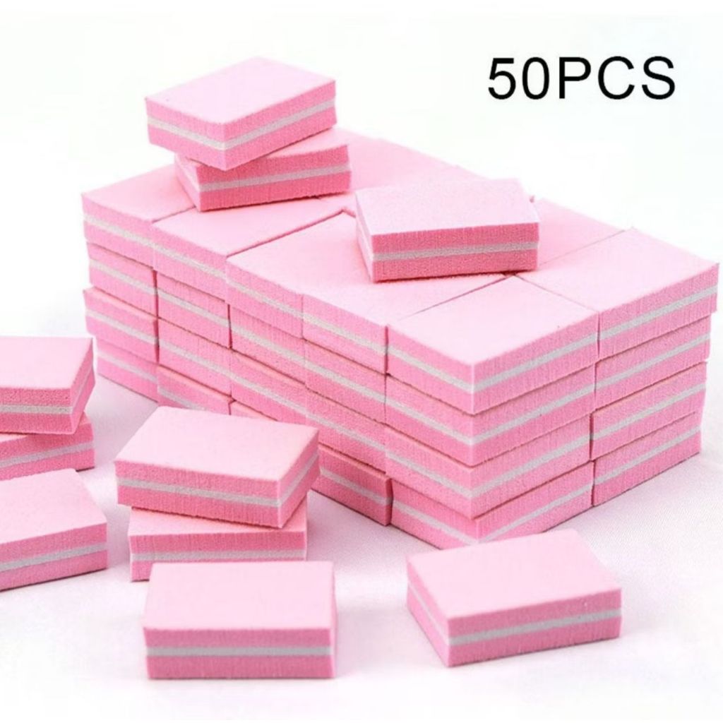50 Mini Lixas Buffer Bloco Quadrada Polidora Manicure nail designer Rosa  100/180 em Oferta na Shopee
