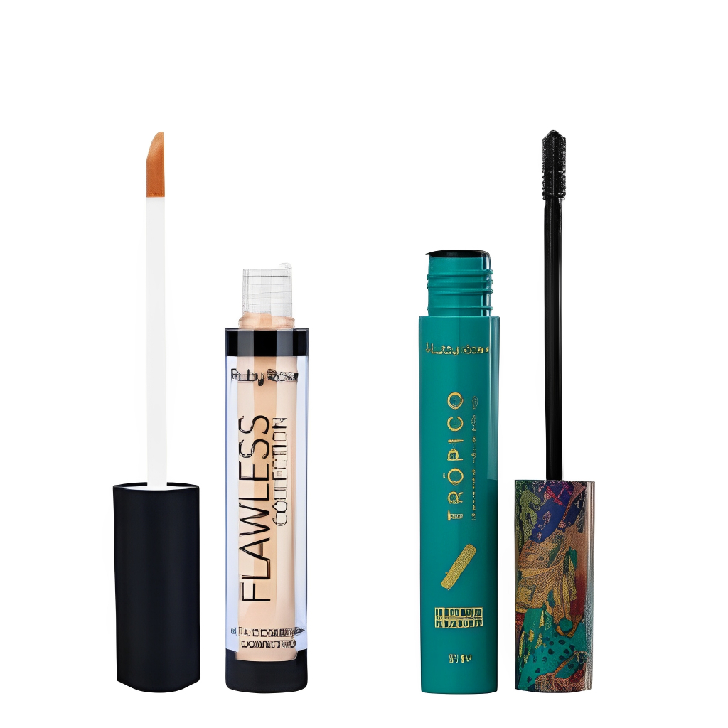 KIT Corretivo Flawless Naked Ruby Rose Hb-8080 + Máscara Para Cílios Trópico - Ruby Rose