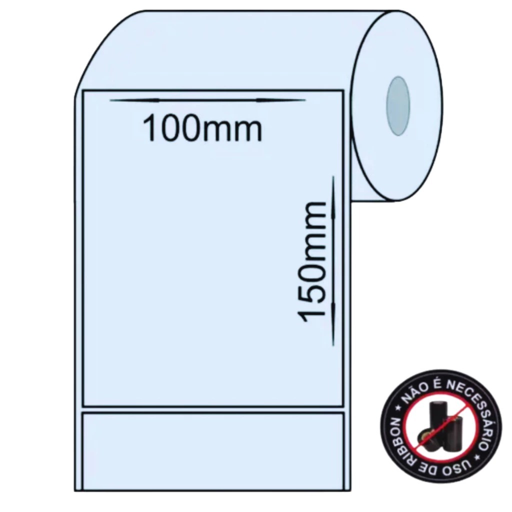 400 Etiquetas 10x15 100x150 Térmica Serrilha Zebra Elgin - 2 Rolos