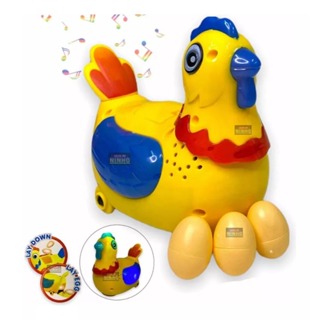 Pato Bota Ovos Amarelo Infantil Anda Toca Som Luz Brinquedo em Oferta na Shopee