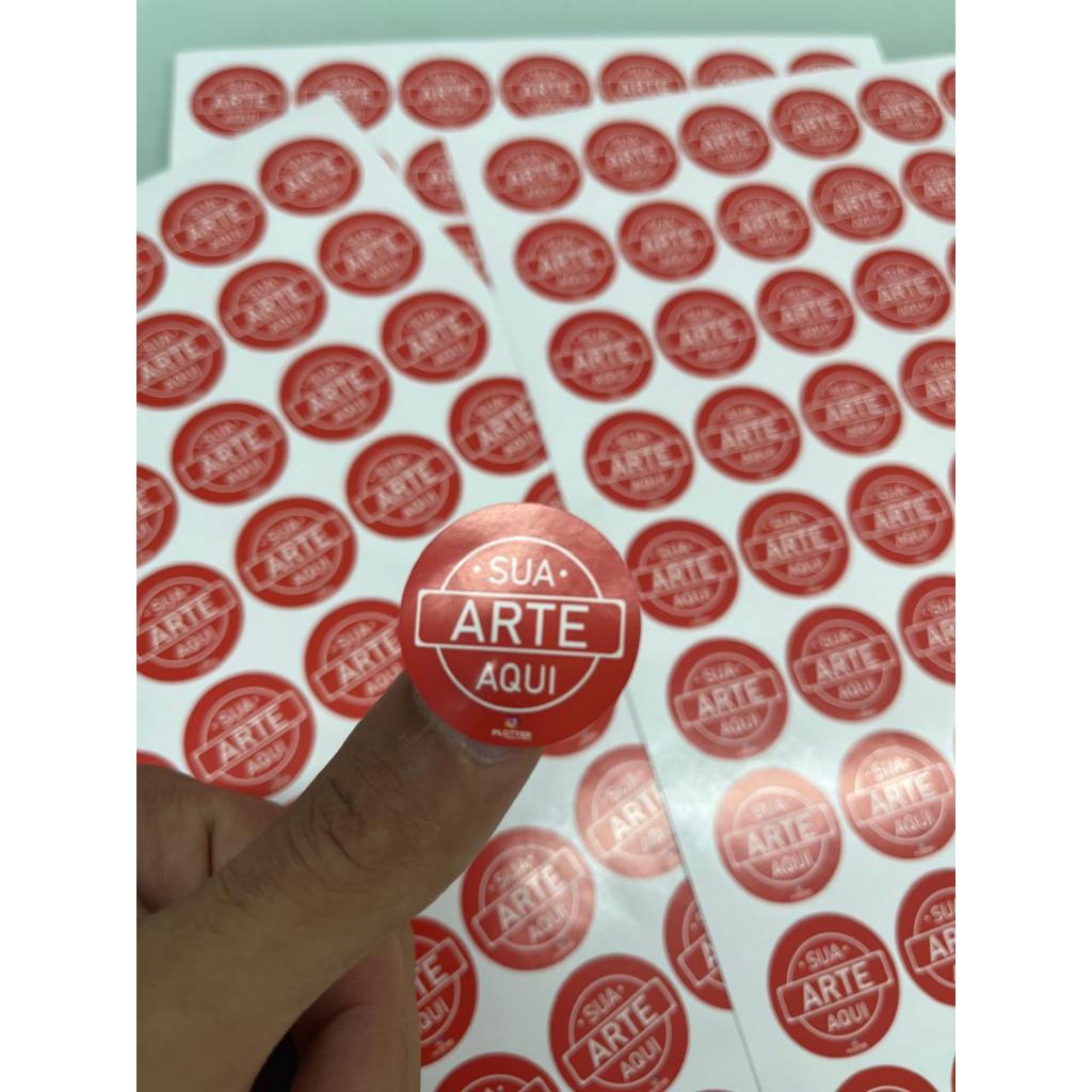 1000und 3x3 cm Adesivo Personalizada c/ Sua Logo Resistente a Temperatura em Oferta na Shopee