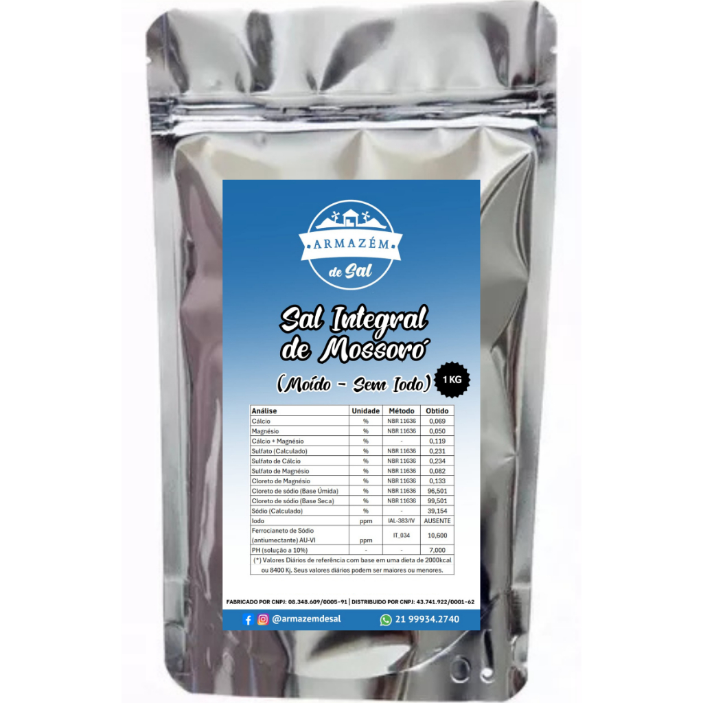 Sal Marinho Integral Moído - sem Iodo 1kg em Oferta na Shopee