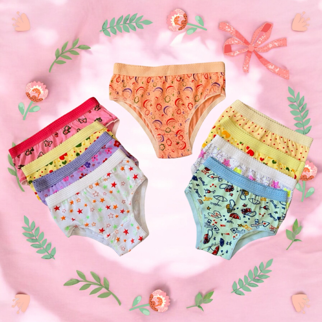 Kit com 5/10 Calcinha Infantil De Criança Para Menina bebê Forro 100% Algodão em Oferta na Shopee