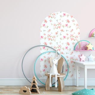 Adesivo de Parede Arco Floral Aquarela em Oferta na Shopee