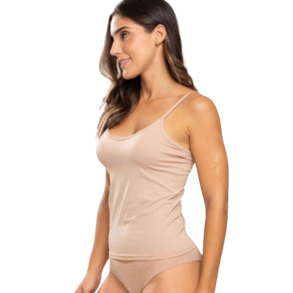Camiseta Feminina Alça Camisete Fina Casual Regata Segunda Pele Parte de Cima