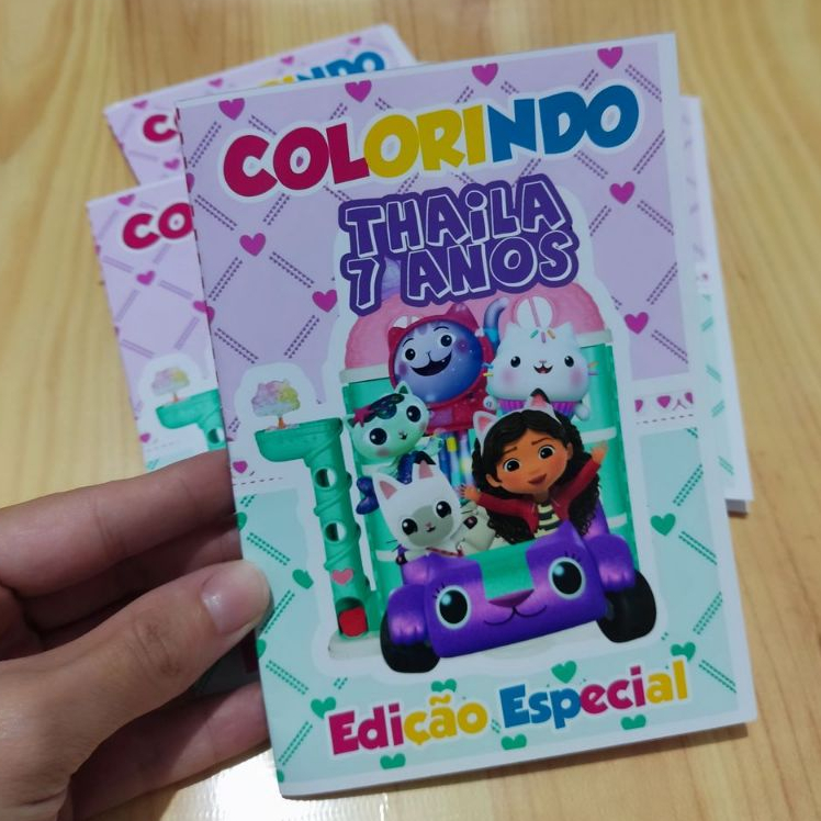 Revistinha de Colorir Personalizada A casa magica da Gabby – Lembrancinha de Aniversário Infantil