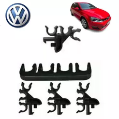 Kit 5 Grampos Presilhas Cabos Velas Gol G3 G4 G5 Voyage Saveiro Jetta Bora Kombi Fox Polo Golf