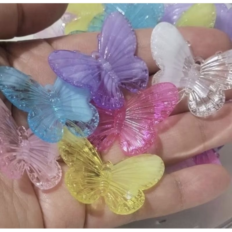 Pingentes Borboletas Acrílicas Mix 30×40mm em Oferta na Shopee