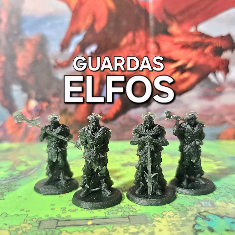 Miniatura RPG Elfos Guarda Floresta D&D Dungeons and Dragons Boardgames Jogo de tabuleiro Dados d20