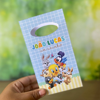 Sacolinha Personalizada Baby Looney Tunes Menino PEGUE E MONTE Lembrancinhas Para Festa Personalizados em Oferta na Shopee