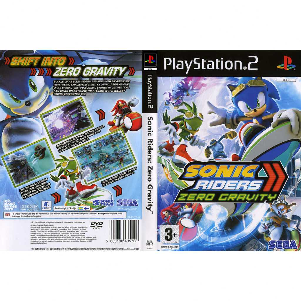Sonic Riders Zero Gravity para Play 2 com capa