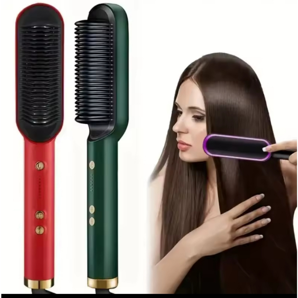 Escova Alisadora de Cabelo Bivolt 5 em 1 - Alisa, Hidrata, Modela, Alinha e Anti-Frizz