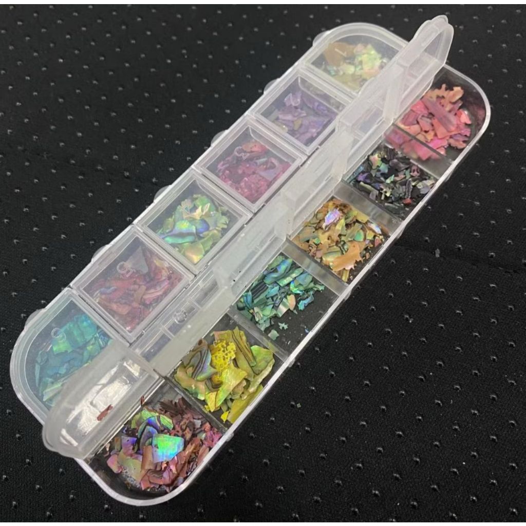 Kit Estojo C/12 Madre Perola Furta Cor Para Decoração De Unhas em Oferta na Shopee