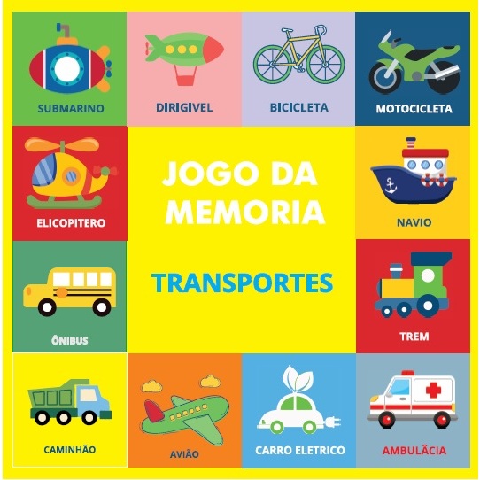 Jogo da memoria veículos, madeira, book Lovers Kids