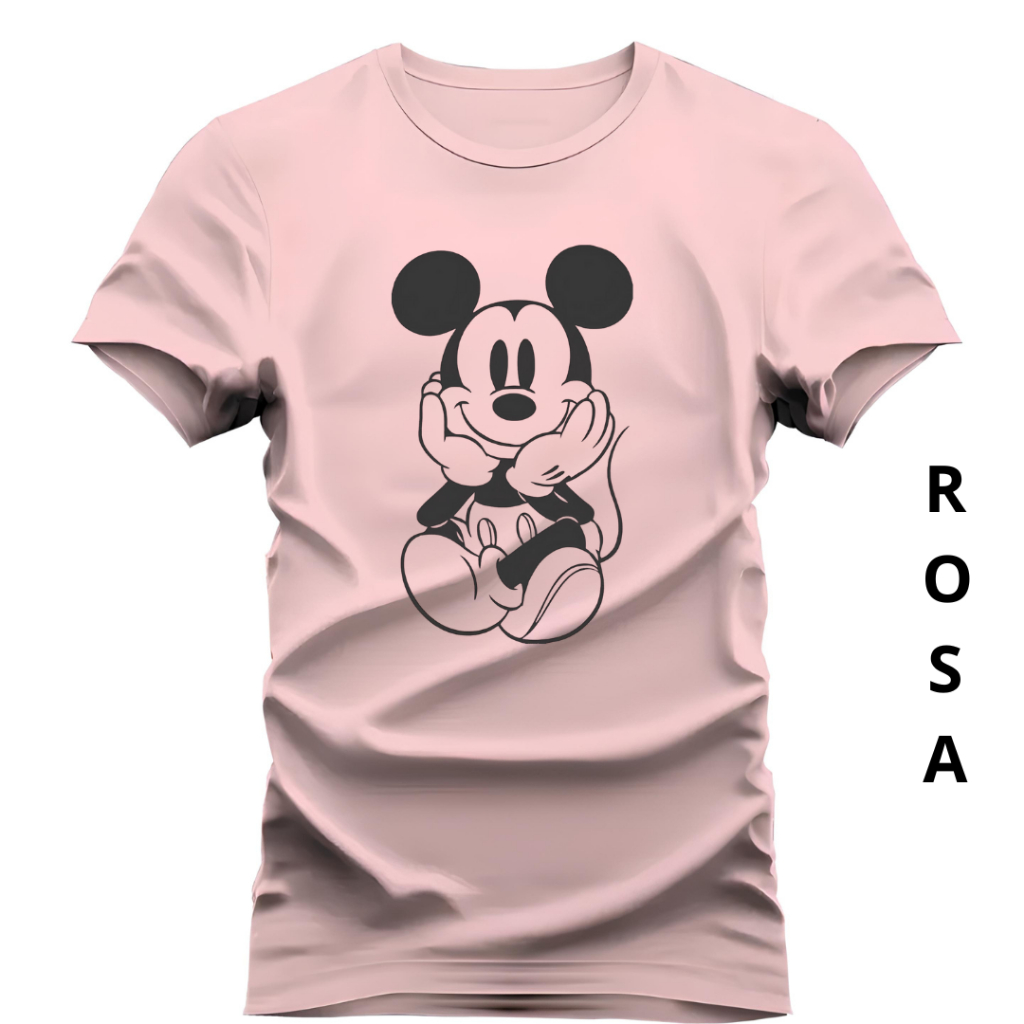 Camiseta Unissex Mickey Mão No Rosto Fofo Camiseta Camisa 100% Algodão