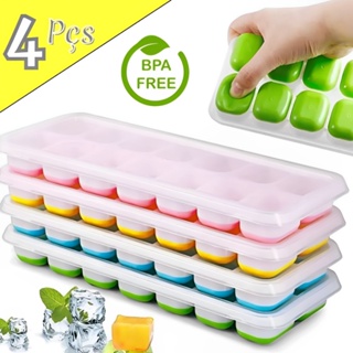 Formas de Gelo com Tampa e Fundo Silicone para Papinhas, Frutas e Drinks - Super Práticas em Oferta na Shopee