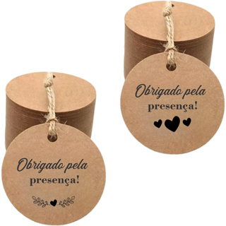 100 Tag de Papel Kraft 4cm mais Fio Incluso - Pronta Entrega!!! Obrigado (a) pela presença em Oferta na Shopee