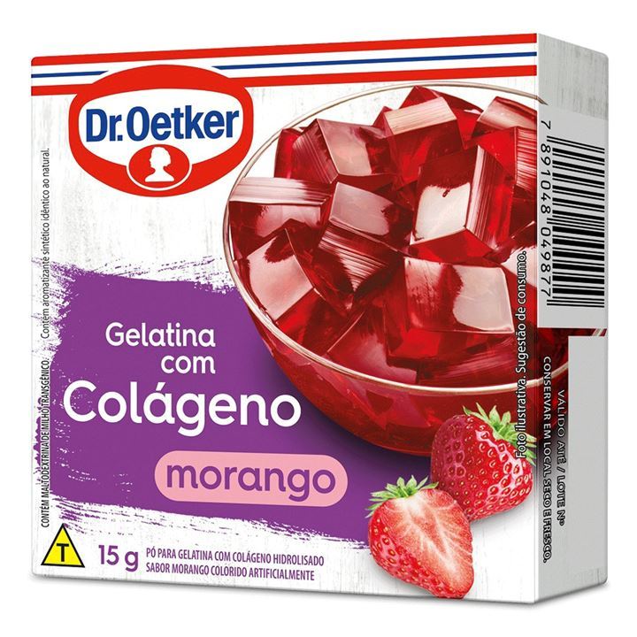 Gelatina C/Colágeno  Sabor Morango Dr.Oetker- 15G