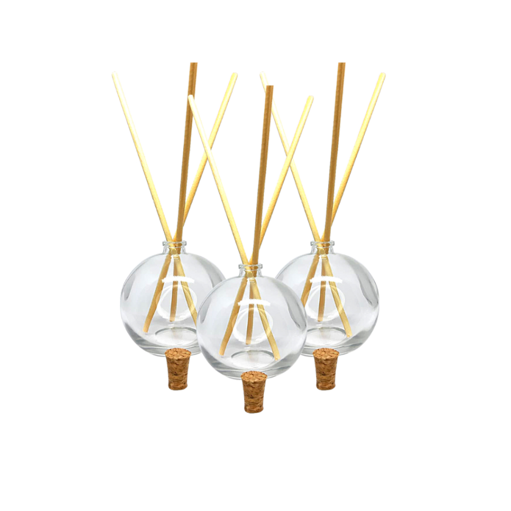 03 vidro(vazio) 100ml bolão difusor vidro com rolha e palitos