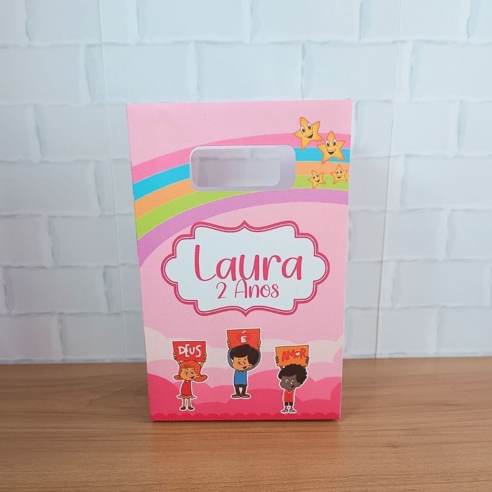 Sacolinha personalizada 3 Palavrinhas menina lembrancinha