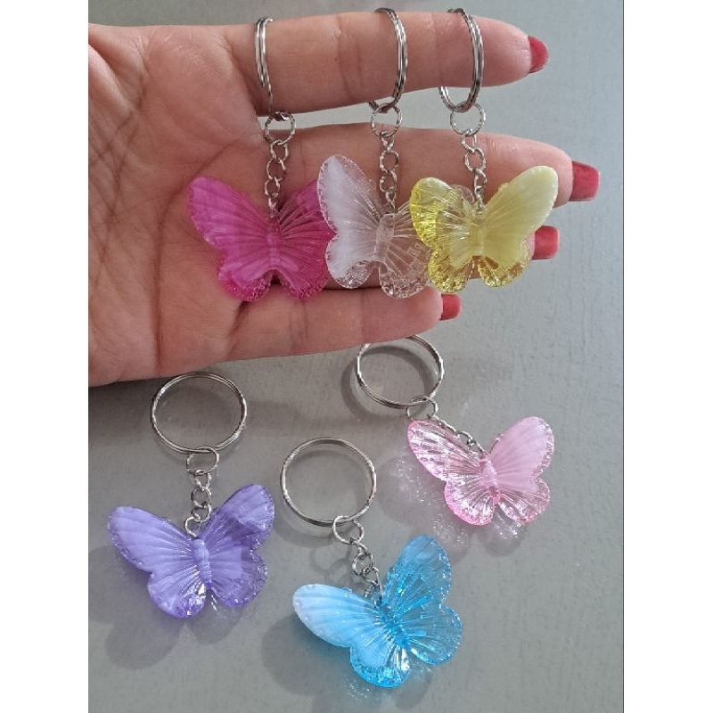 Chaveiros De Borboletas Acrílicas Coloridas Lenbrancinhas