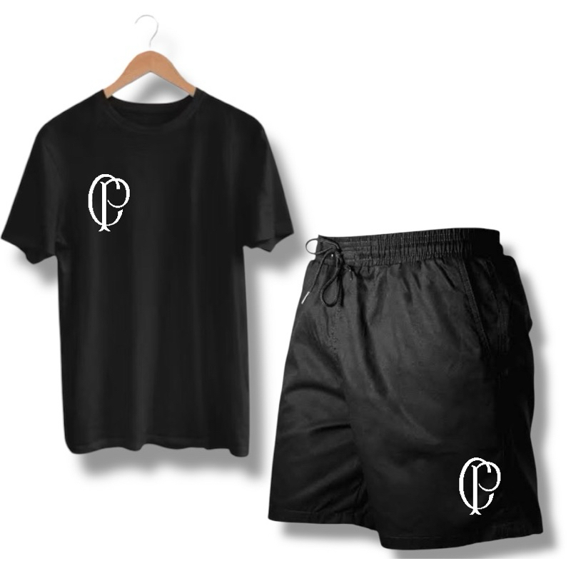 Bermuda Tactel + Camiseta Masculina Time Torcedor CP Confortável Kit Promoção