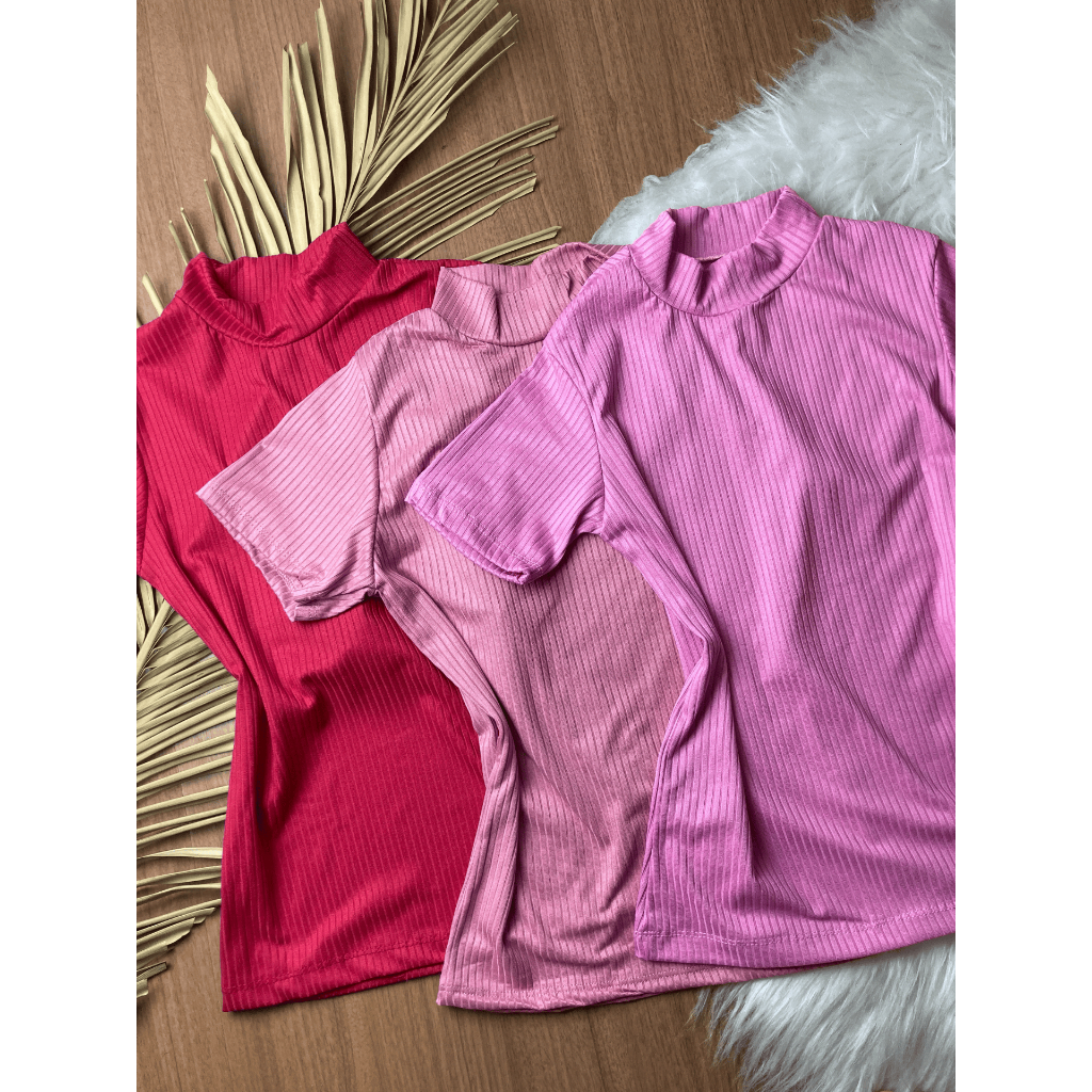 Blusa Camiseta Feminina Canelada 3D Cacharrel Com Gola e Manga Curta