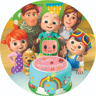 Capa para Painel de Festas Redondo com Acabamento em Elástico 1.50x1.50 e 50cm veste fácil COCOMELON em Oferta na Shopee