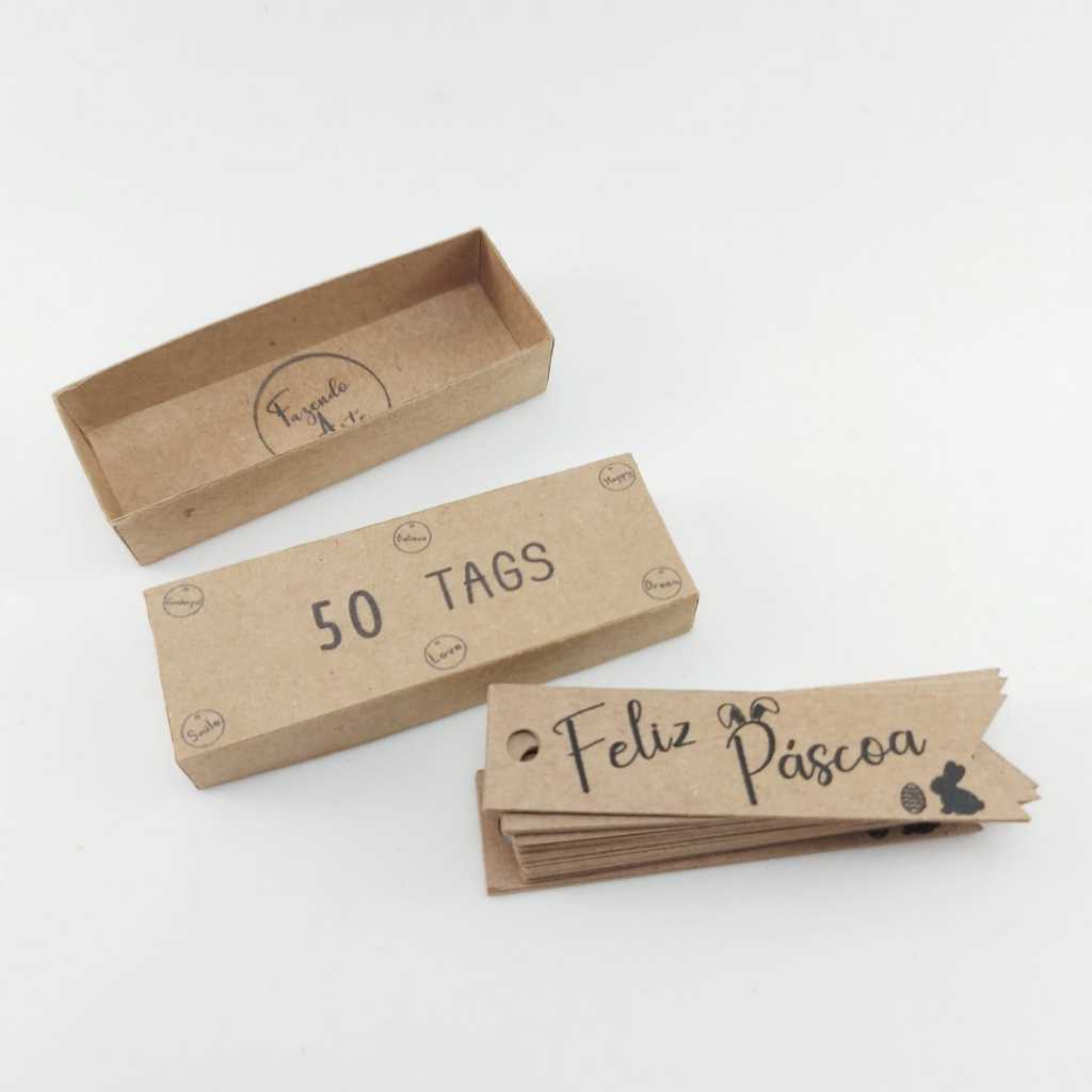 50 Tags Kraft - Tema: Páscoa em Oferta na Shopee