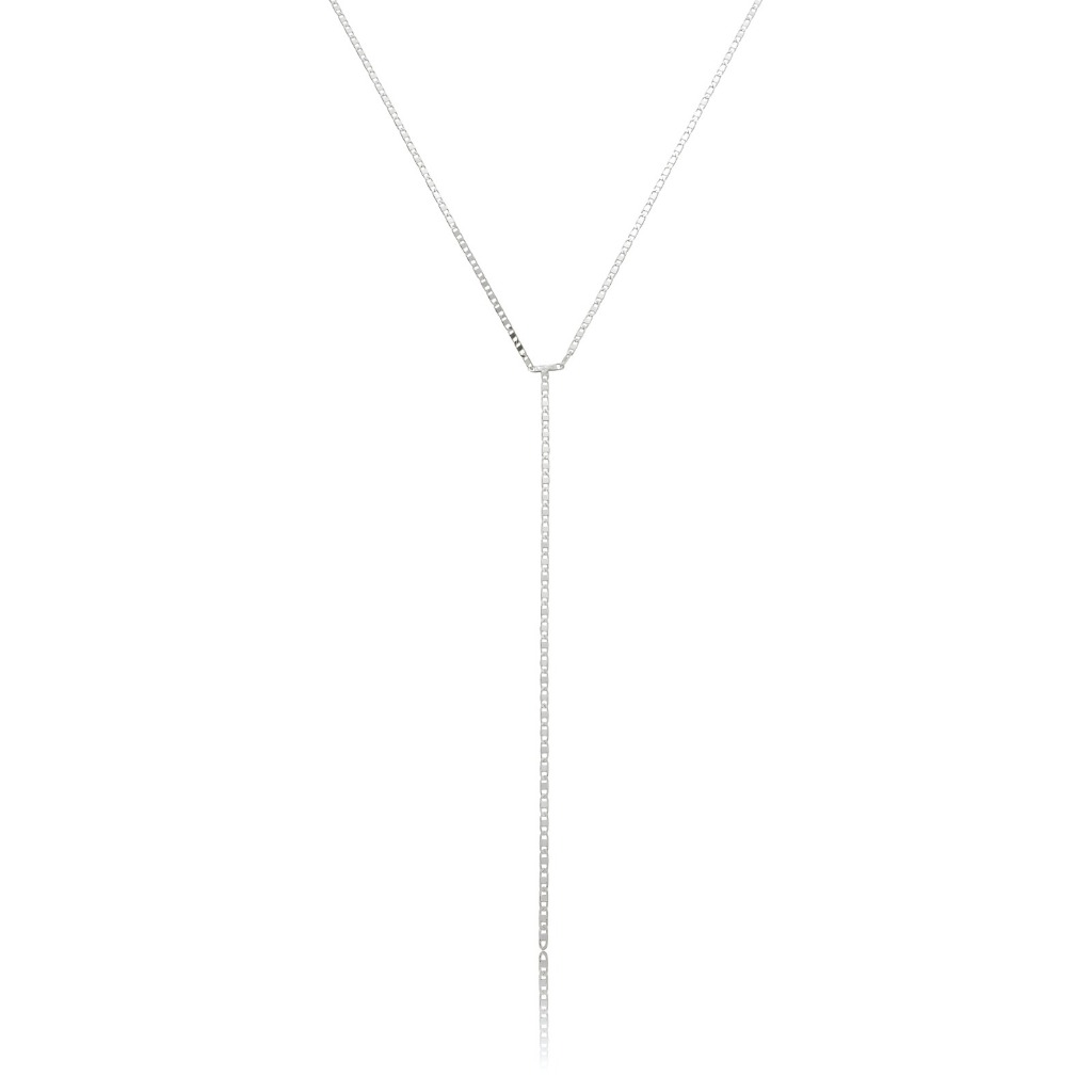 Colar gravatinha corrente fina banhado à prata 925 em Oferta na Shopee