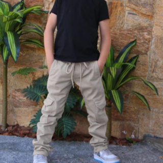 Calça criança unissex com bolsa laretal sem punho na perna com elantano em Oferta na Shopee