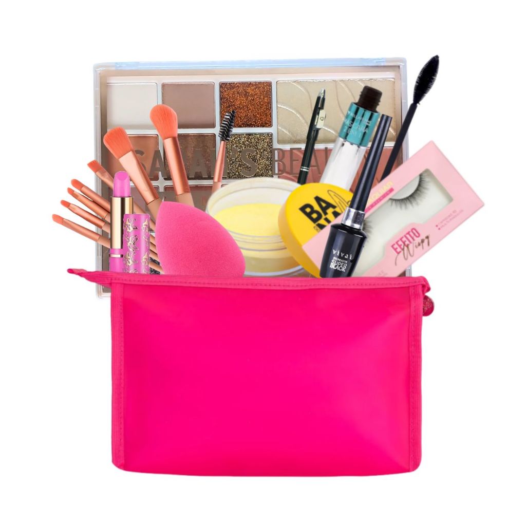 Kit Maquiagem Completa Com Paleta De Sombra Pincel Melhores Marcas