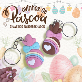 10/40unid Chaveiros ovos de Páscoa emborrachados. Lembrancinhas para a Páscoa. em Oferta na Shopee