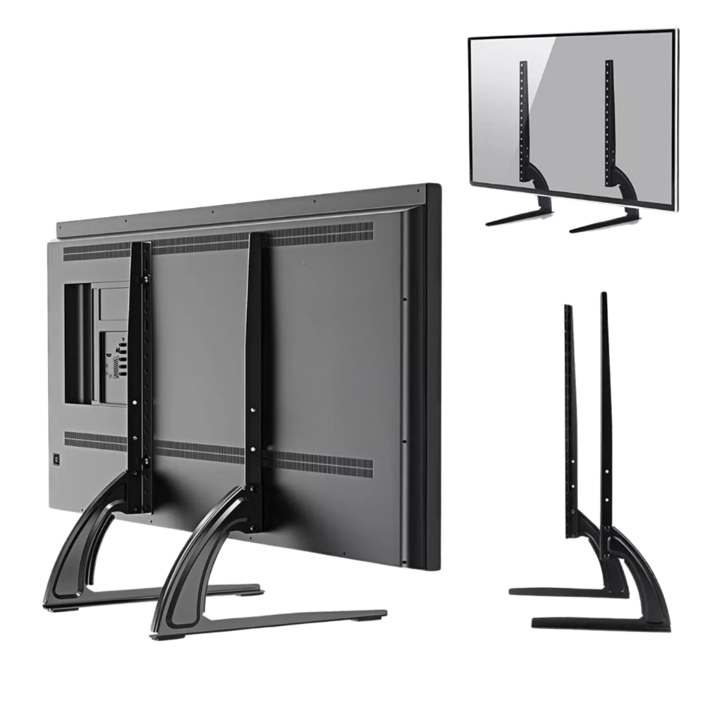 Suporte Pé Base Mesa Tv 36 42 43 50 55 65 75 Polegadas Led Lcd Curva Universal Plasma QLED OLED Preto
