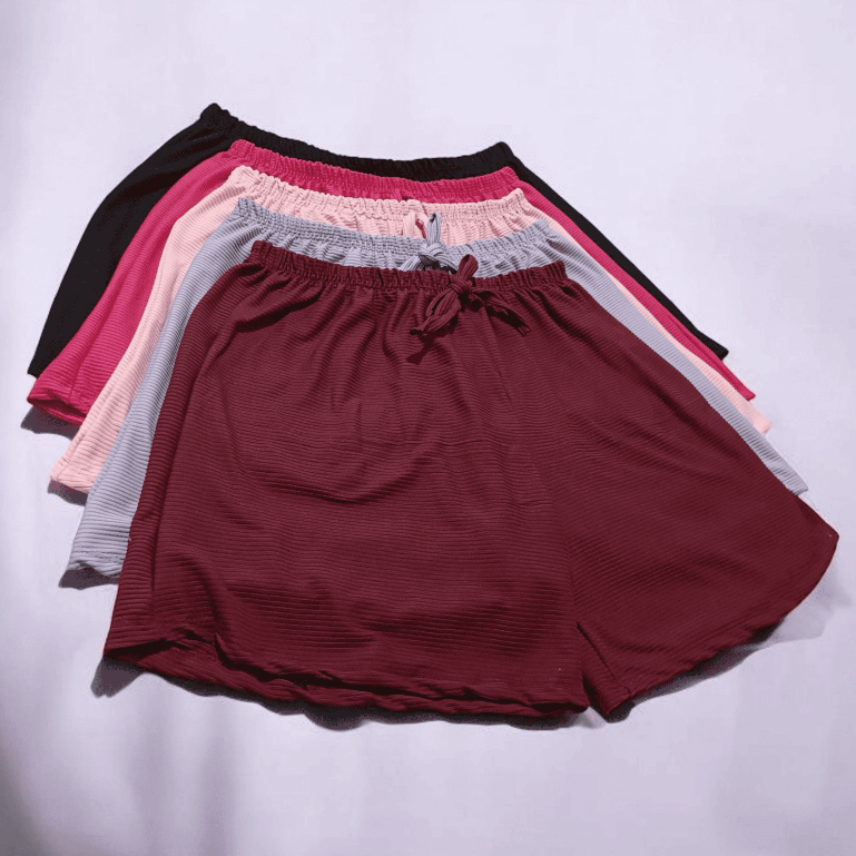 Kit 5 Shorts Canelados Plus Size Feminino Soltinho Super Confortável G1 G2 G3 e GG