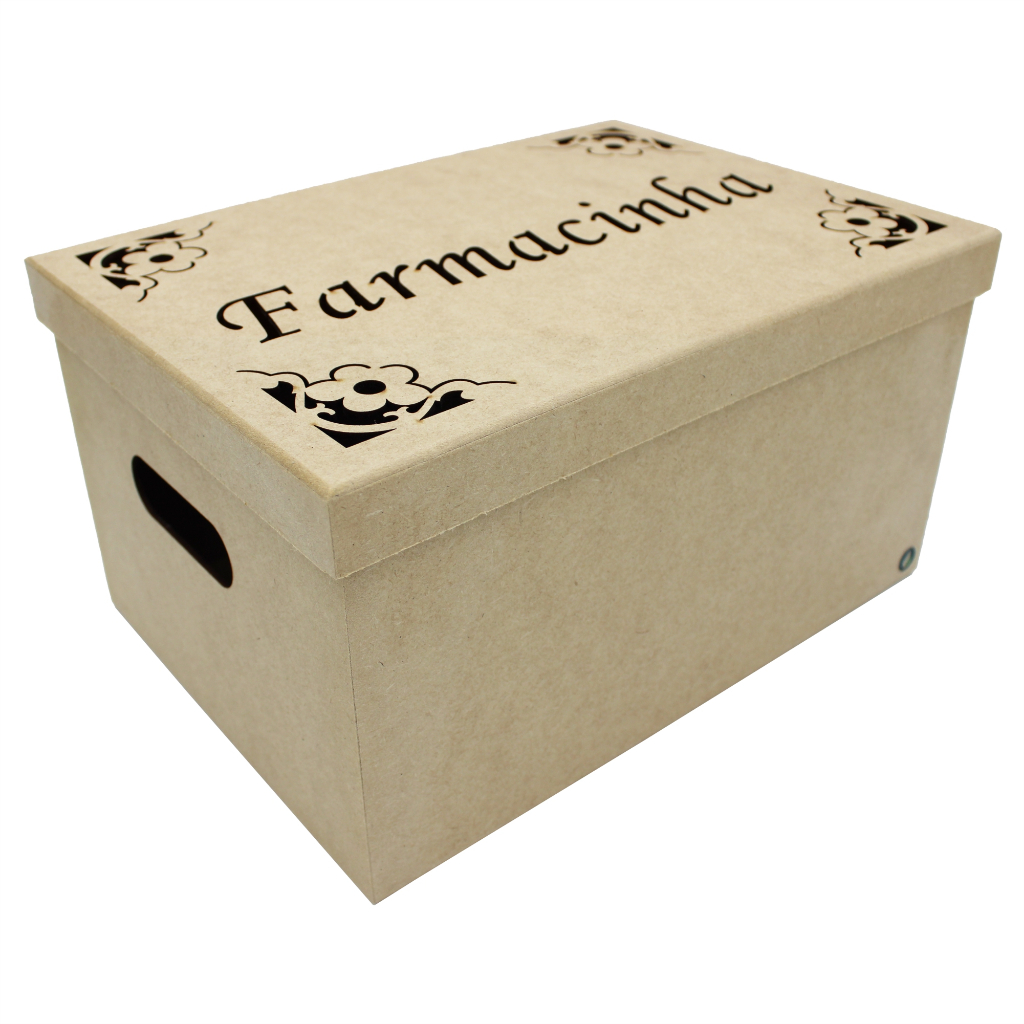 Caixa Organizadora Farmacinha vazada floral - MDF - Com Alça, porta Medicamentos, Primeiros Socorros em Oferta na Shopee