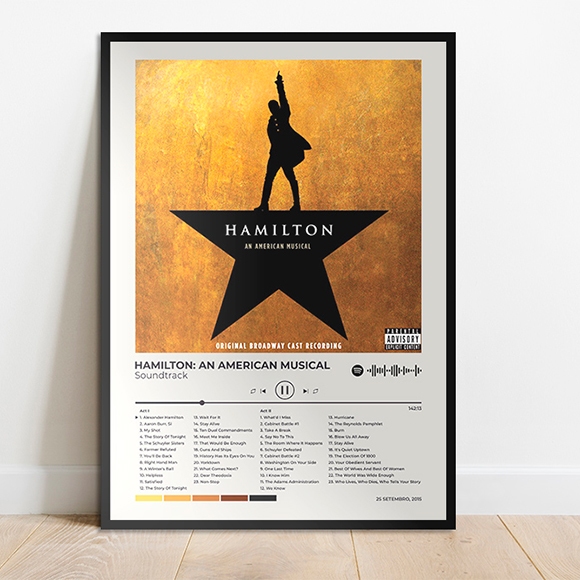 Quadro Placa MDF Spotify Hamilton: An American Musical
